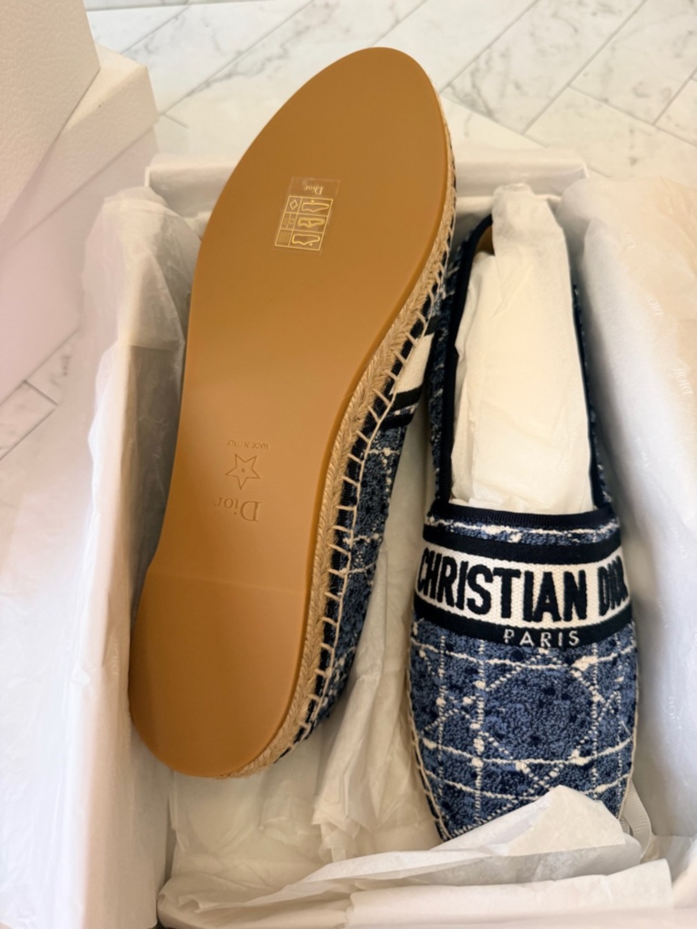 Dior Navy Blue and White Espadrilles ❤️ - Picture 3 of 5